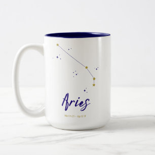 Caneca De Café Em Dois Tons Aries Zodíaco Constelações Estrelas Horoscópicas C