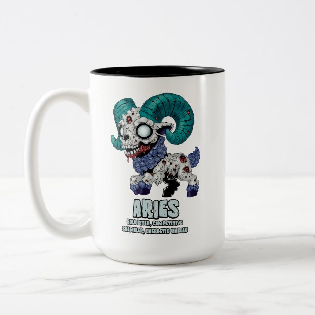 Caneca De Café Em Dois Tons Aries Zombie (Esquerda)