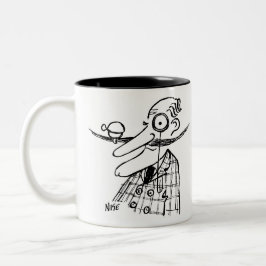 Caneca De Café Em Dois Tons Aristocrat com bigode e bélula de Bar manual