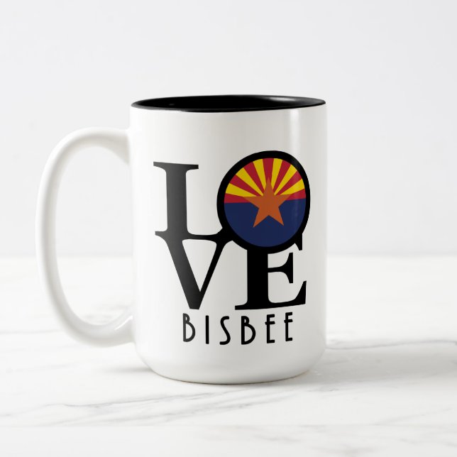 Caneca De Café Em Dois Tons ARIZONA 15oz do AMOR Bisbee (Esquerda)