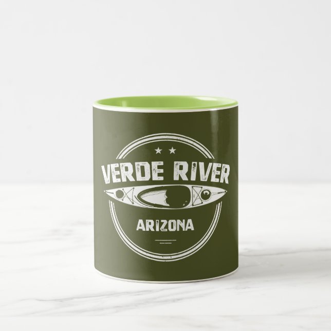 Caneca De Café Em Dois Tons Arizona do rio Verde Kayaking (Centro)