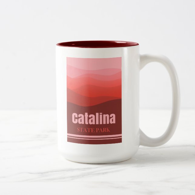 Caneca De Café Em Dois Tons Arizonas Vermelhas do Parque Estadual Catalina (Direita)