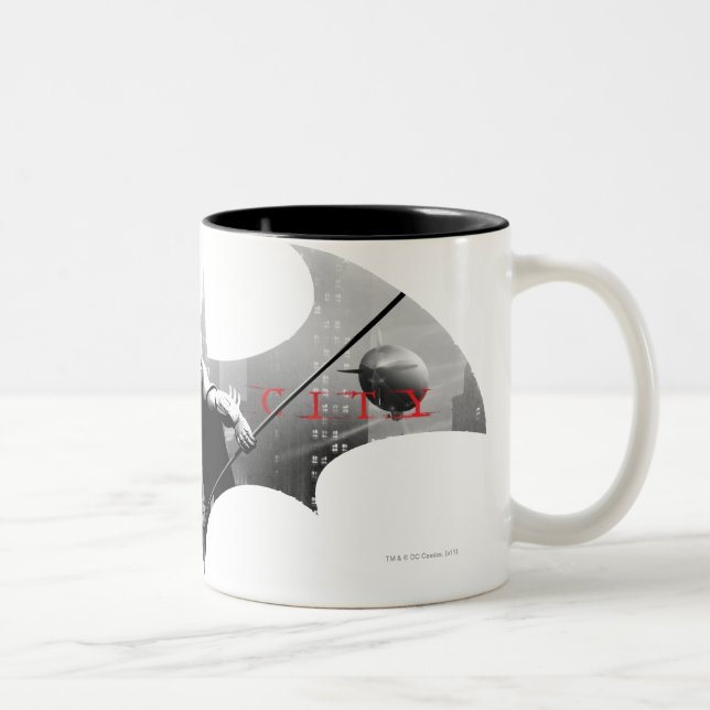 Caneca De Café Em Dois Tons Arkham City Bat Symbol (Direita)