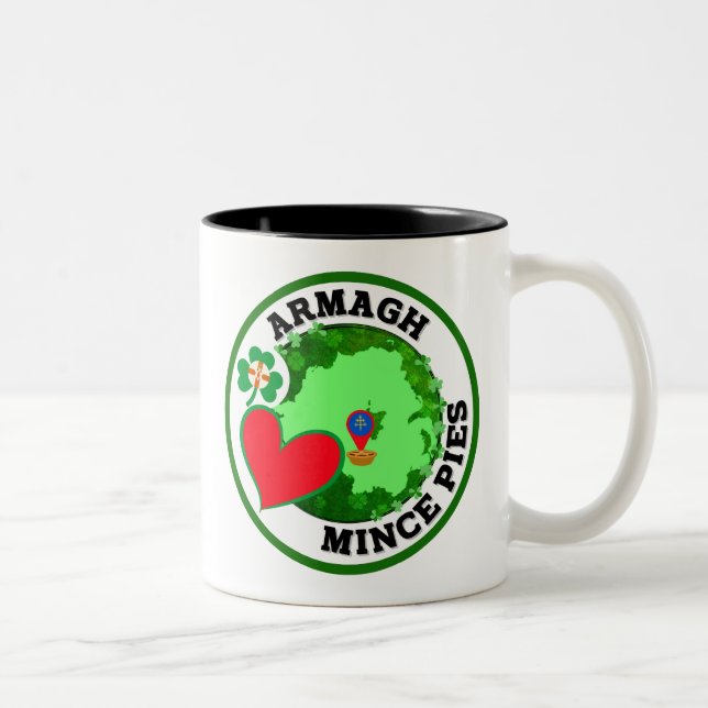 Caneca De Café Em Dois Tons Armagh, Irlanda Norte Adora Mince Pies (Direita)