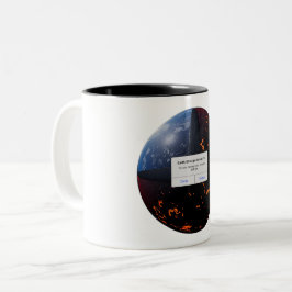 Caneca De Café Em Dois Tons Armazenamento na Terra Quase Cheio