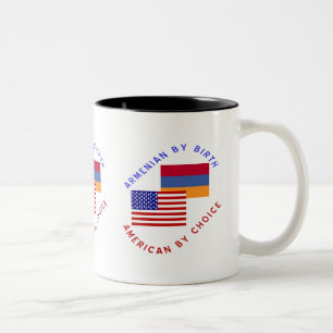 Caneca De Café Em Dois Tons Armênio por Nascimento, Americano por Escolha