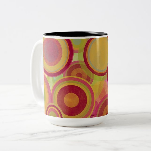 Caneca De Café Em Dois Tons Aros brilhantes de cores (Frente Esquerda)