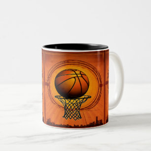 Caneca De Café Em Dois Tons Aros Escaláveis – Gráficos Vetoriais de Basquete