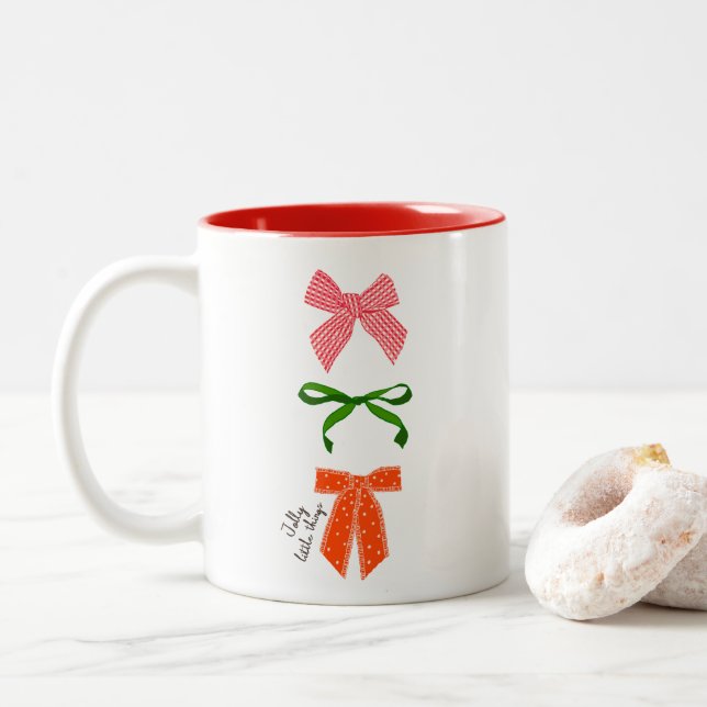 Caneca De Café Em Dois Tons Arque Coisas Pequenas Alegres de Natal  (Com Donut)