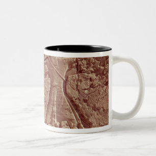 Caneca De Café Em Dois Tons Arqueiros, detalhe da caça de Ramesses III