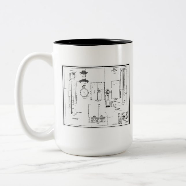 Caneca De Café Em Dois Tons Arquitectónico: E.U. Estação aeronaval (Esquerda)