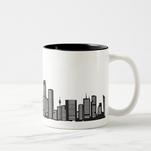 Caneca De Café Em Dois Tons Arquitectura da cidade (Direita)