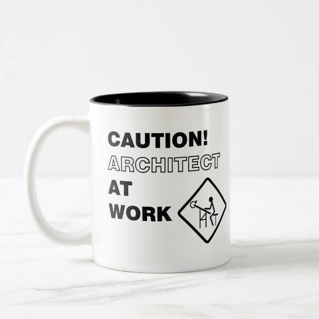 Caneca De Café Em Dois Tons Arquiteto do cuidado no trabalho (Esquerda)