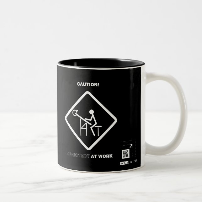 Caneca De Café Em Dois Tons Arquiteto do cuidado no trabalho (Direita)
