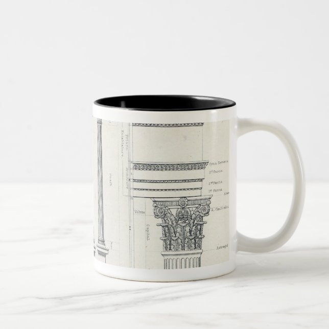 Caneca De Café Em Dois Tons Arquitetura mim: Ordens de arquitetura (Direita)