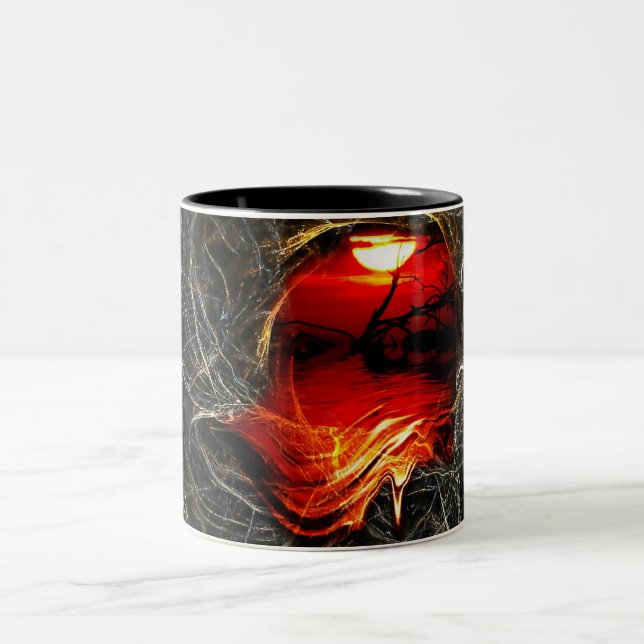 Caneca De Café Em Dois Tons Arrefecimento por Fraturas Escuras Sunset (Centro)