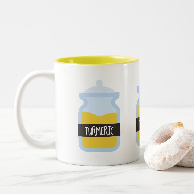 Caneca De Café Em Dois Tons Arroz amarelo tumérico (Com Donut)