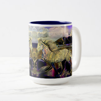 Caneca De Café Em Dois Tons Art Deco Cavalo Islandês