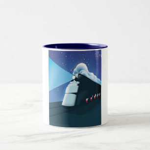 Caneca De Café Em Dois Tons Art Deco Locomotive