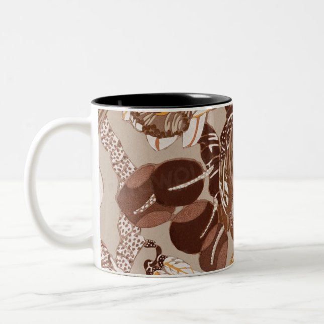 Caneca De Café Em Dois Tons Art Deco protea flor (Esquerda)