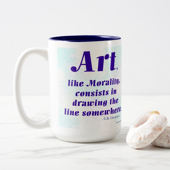 Caneca De Café Em Dois Tons Art, Like Morality, ... (Com Donut)
