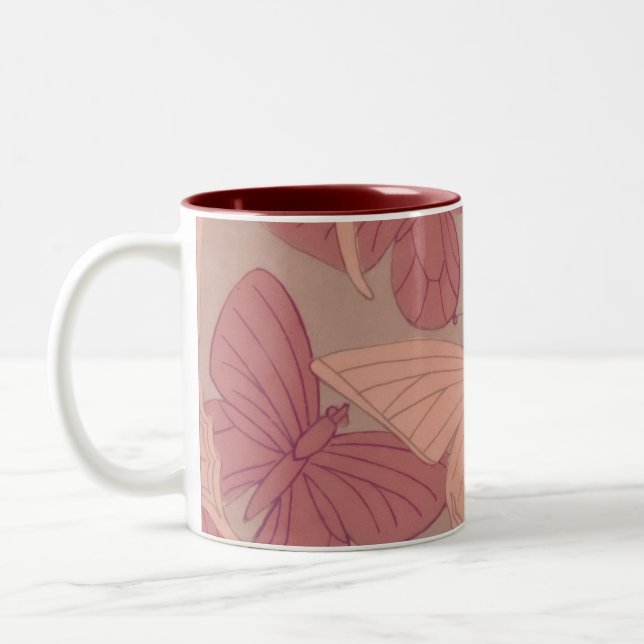 Caneca De Café Em Dois Tons Art Nouveau Butterfly (Esquerda)