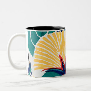 Caneca De Café Em Dois Tons Art Nouveau design botânico