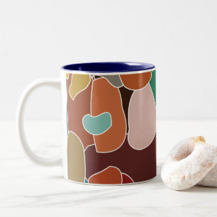 Caneca De Café Em Dois Tons Arte abstrata colorida artística sofisticada