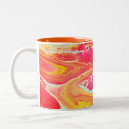 Caneca De Café Em Dois Tons Arte Abstrata Pastel Bloom