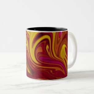 Caneca De Café Em Dois Tons Arte Abstrato Colorida Moderna   canvas de óleo pa