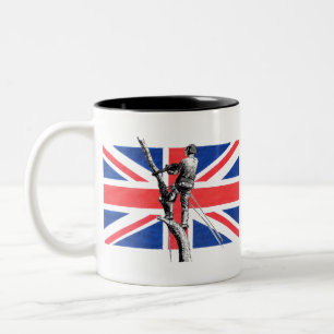 Caneca De Café Em Dois Tons Arte Arborista Cirurgião Árvore Arborista Chains
