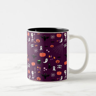Caneca De Café Em Dois Tons Arte Assustadoramente Fofa de Halloween