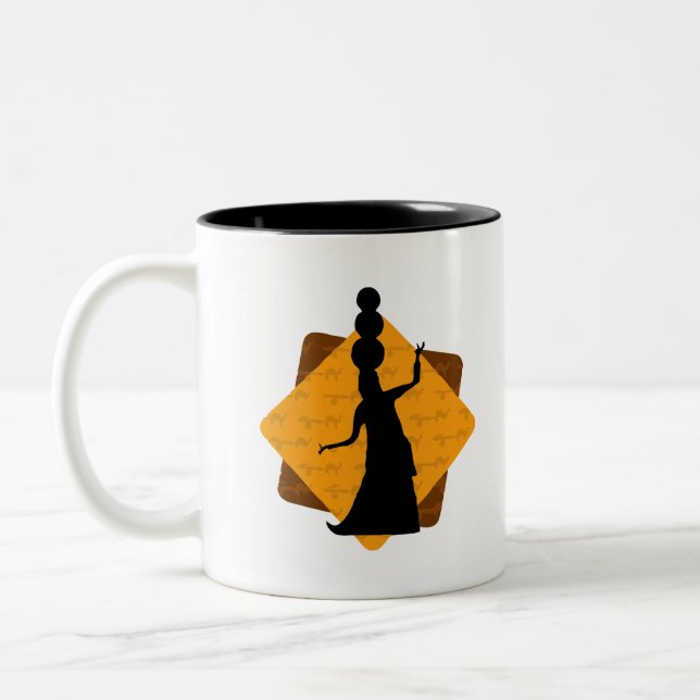 Caneca De Café Em Dois Tons Arte da Índia (Esquerda)