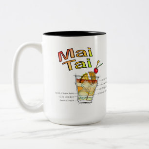 CANECA DE CAFÉ EM DOIS TONS ARTE DA RECEITA DO COCKTAIL DO MAI TAI