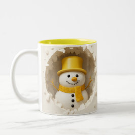 Caneca De Café Em Dois Tons Arte de boneco de neve de Natal fofo, Natal festiv