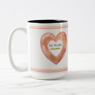 Caneca De Café Em Dois Tons Arte de Citação da Mãe Coração Pintado