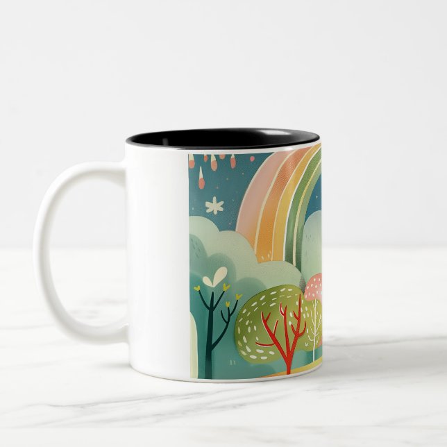 Caneca De Café Em Dois Tons Arte de Design de Berçário (Esquerda)