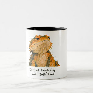 Caneca De Café Em Dois Tons Arte de Dragão Barbudo Certificado Durão