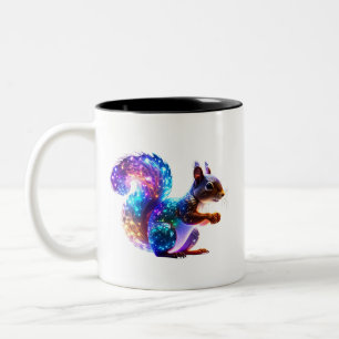Caneca De Café Em Dois Tons Arte de Esquilo Brilhante Misturada