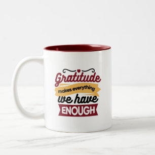 Caneca De Café Em Dois Tons Arte de Fé e Gratidão – Cristão Edificante