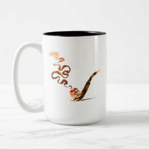 Caneca De Café Em Dois Tons Arte de Fumar Cachimbo 1