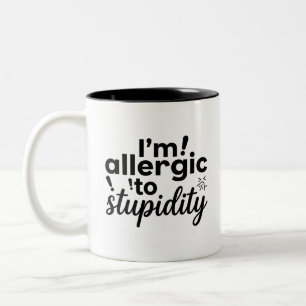Caneca De Café Em Dois Tons Arte de Humor de Café com Alergia Sarcástica