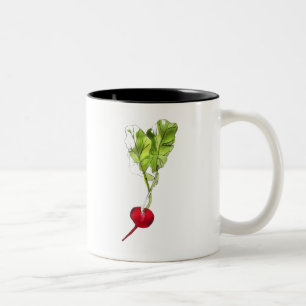 Caneca De Café Em Dois Tons Arte de ilustração com aquarela vegetal de rabanet