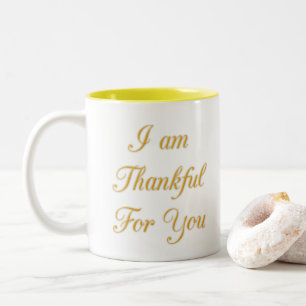 Caneca De Café Em Dois Tons Arte de Impressão de Citação de Texto Obrigado Des