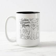 Arte de Linha da Mãe do Cachorro Retriever Dourado