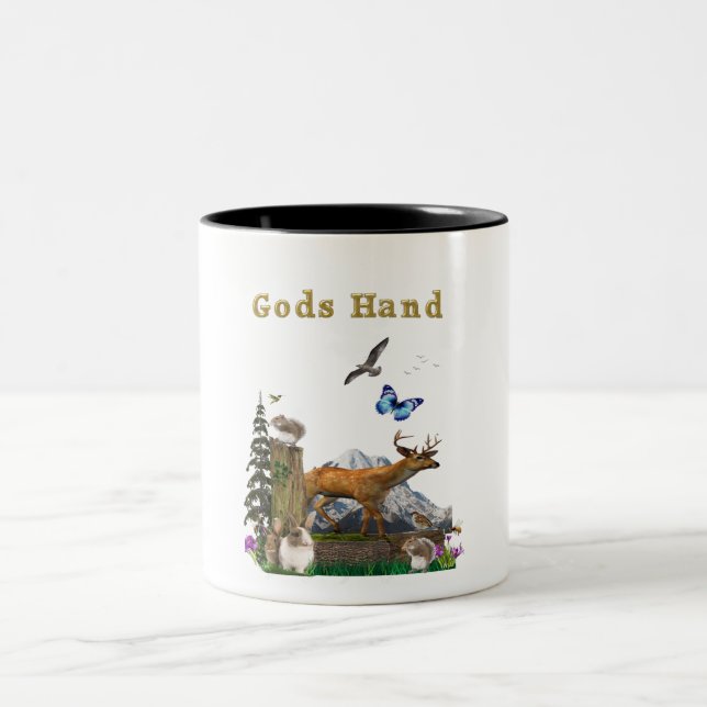 Caneca De Café Em Dois Tons Arte de mão (Centro)