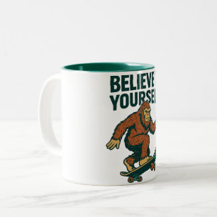 Caneca De Café Em Dois Tons Arte de Motivação para Acreditar em Si Mesmo