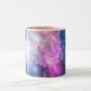 Caneca De Café Em Dois Tons Arte de Nebulosa Cósmica, Cores de Galáxia para Am
