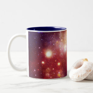 Caneca De Café Em Dois Tons Arte de Nebulosa Cósmica, Cores de Galáxia para Am
