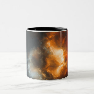 Caneca De Café Em Dois Tons Arte de Nebulosa Cósmica, Cores de Galáxia para Am